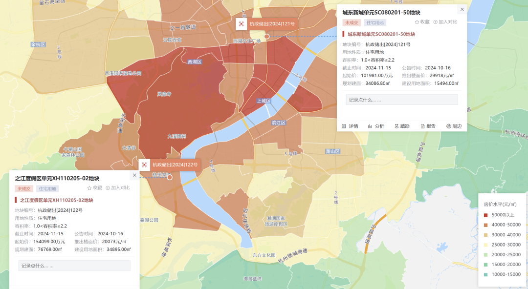 溢价率均超33%！杭州两宅地收金34亿，滨江加码城东，华润置地落子之江