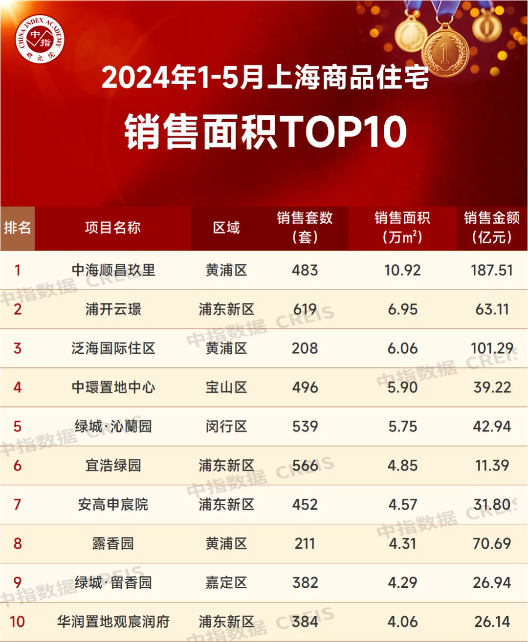 上海房产市场领军者：2024年1-5月销售业绩TOP20企业盘点